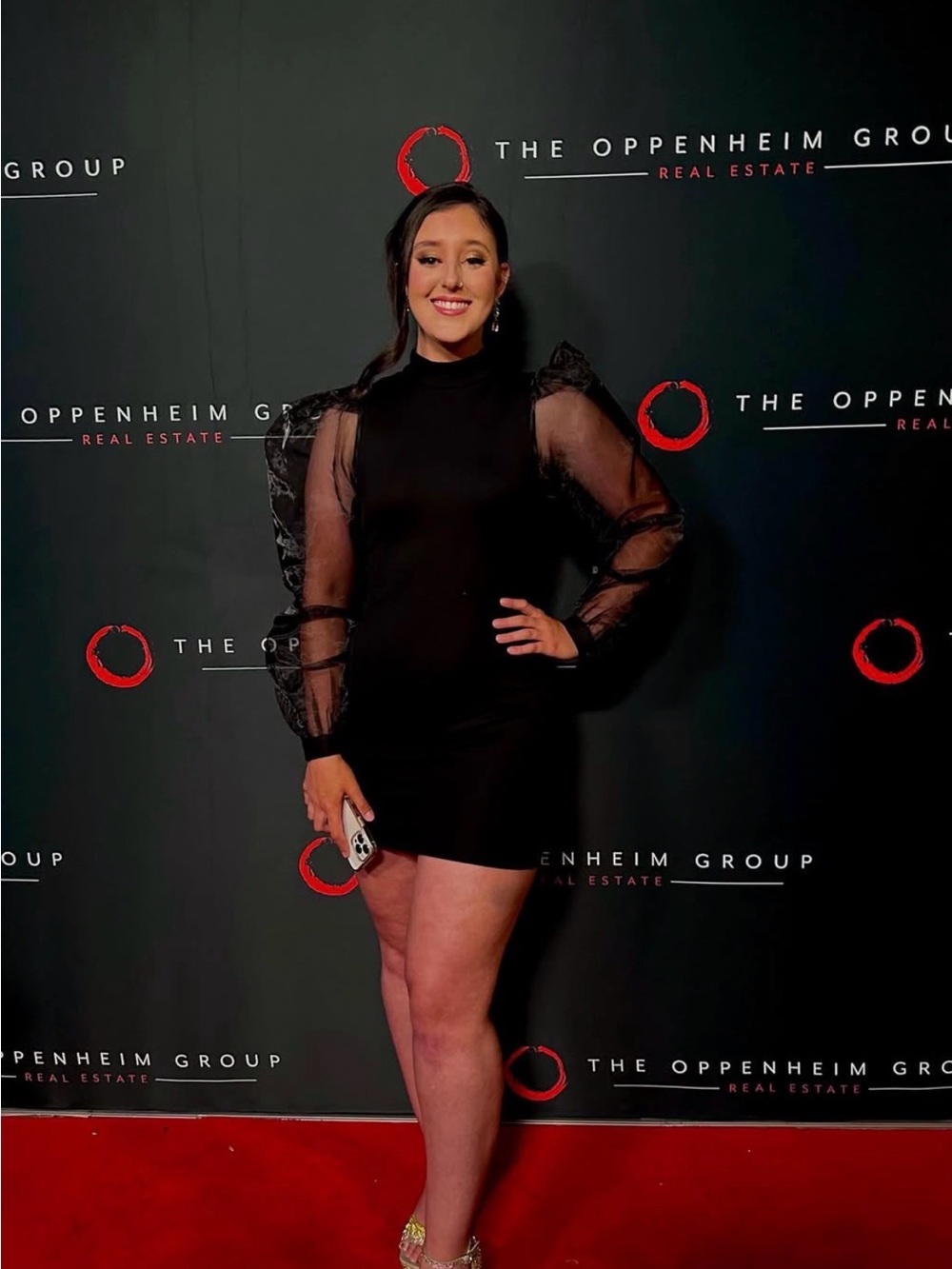 NBD Sheer Puff-Sleeve Black Mini Dress